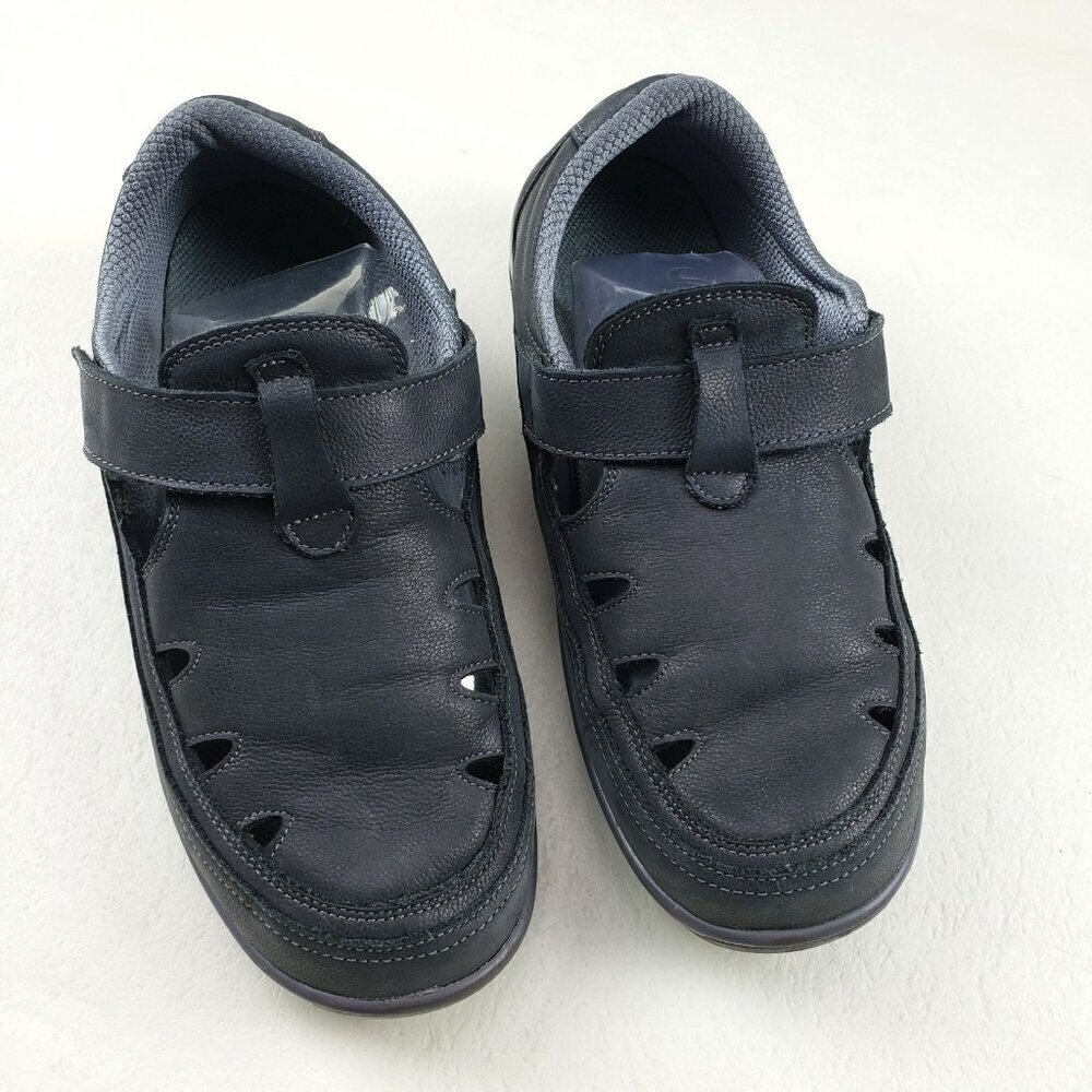 Orthofeet Serene T Strap Shoe Womens 9.5 EE X Wide Gray Leather Diabetic Comfort